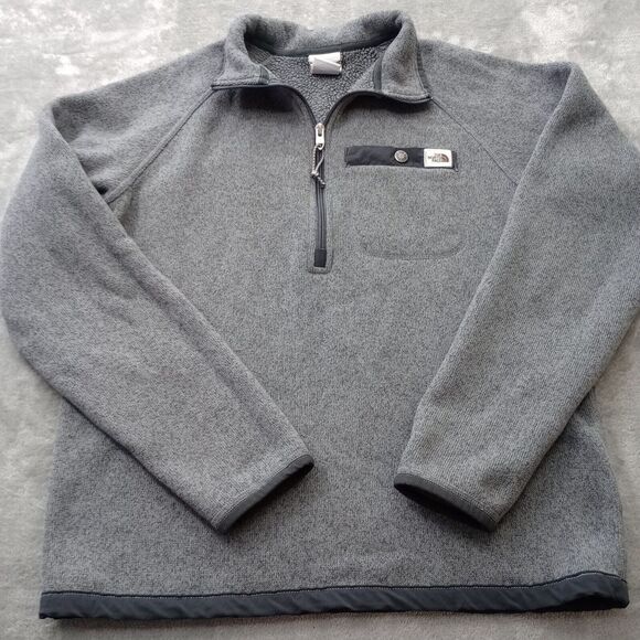 The North Face Men's Gray Gordon Lyons 1/4 Zip Fleece Pullover Jacket Size Small - Picture 1 of 16